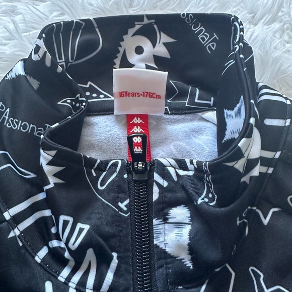 Unisex Small black Kappa track jacket with graphics - Picture 2 of 2